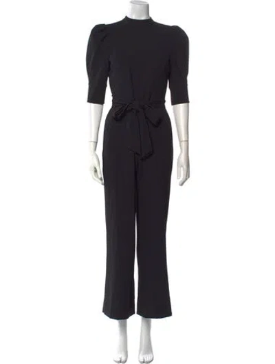 Pre-owned Alice And Olivia Mock Neck Jumpsuit In Black