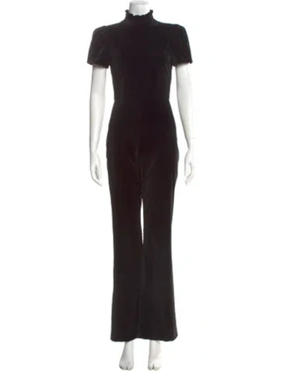 Pre-owned Alice And Olivia Mock Neck Jumpsuit In Black