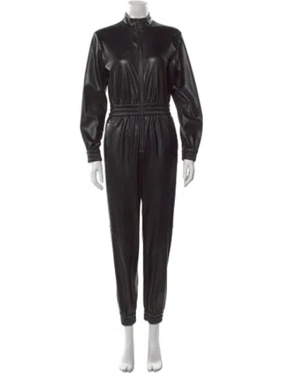 Pre-owned Alice And Olivia Mock Neck Jumpsuit In Black