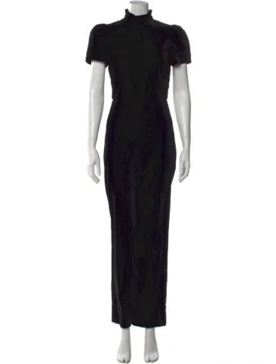 Pre-owned Alice And Olivia Mock Neck Jumpsuit In Black