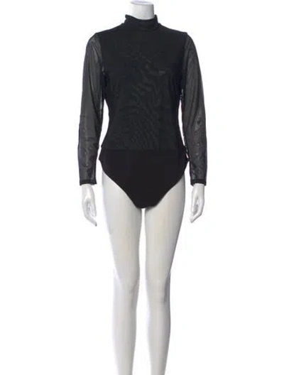 Pre-owned Alice And Olivia Mock Neck Jumpsuit In Black