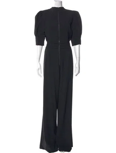 Pre-owned Alice And Olivia Mock Neck Jumpsuit In Black