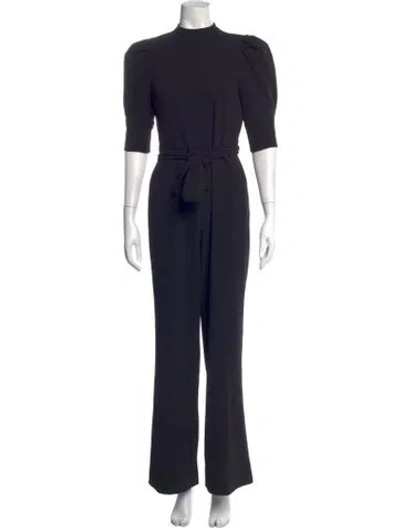 Pre-owned Alice + Olivia Mock Neck Jumpsuit In Black