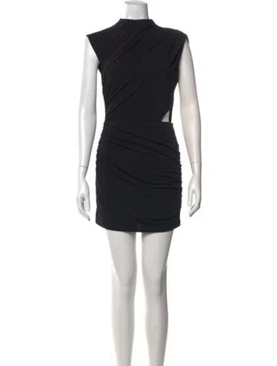 Pre-owned Alice + Olivia Mock Neck Jumpsuit In Black