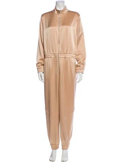 Pre-owned Alice And Olivia Mock Neck Jumpsuit In Gold
