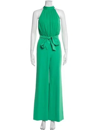 Pre-owned Alice And Olivia Mock Neck Jumpsuit In Green