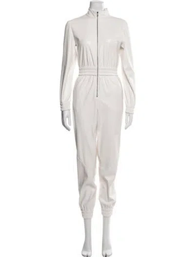 Pre-owned Alice And Olivia Mock Neck Jumpsuit In Neutral