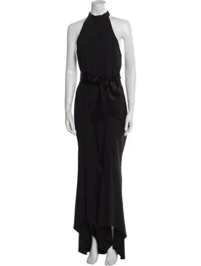 Pre-owned Alice And Olivia Mock Neck Jumpsuit W/ Tags In Black
