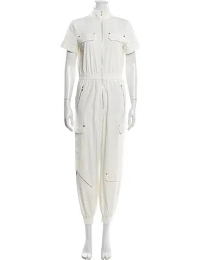 Pre-owned Alice + Olivia Mock Neck Jumpsuit In White