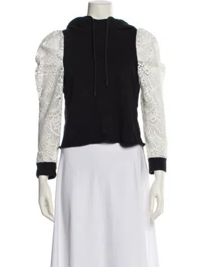 Pre-owned Alice And Olivia Mock Neck Long Sleeve Sweatshirt In Black