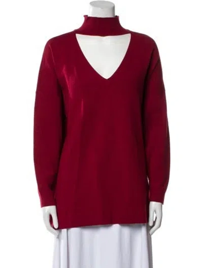 Pre-owned Alice And Olivia Mock Neck Long Sleeve Sweatshirt In Red