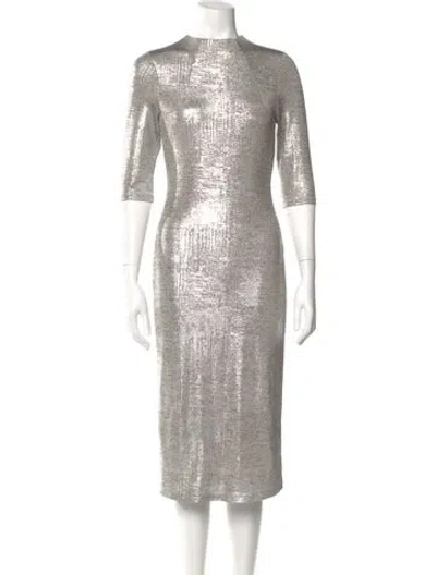 Pre-owned Alice And Olivia Mock Neck Midi Length Dress