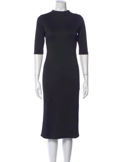 Pre-owned Alice And Olivia Mock Neck Midi Length Dress W/ Tags In Blue
