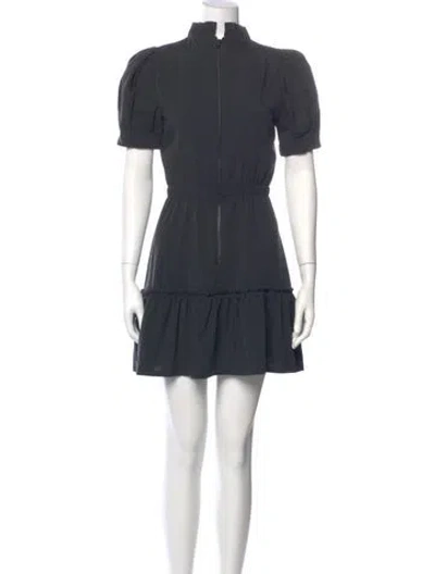 Pre-owned Alice And Olivia Mock Neck Mini Dress In Gray
