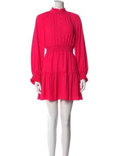 Pre-owned Alice And Olivia Mock Neck Mini Dress In Pink