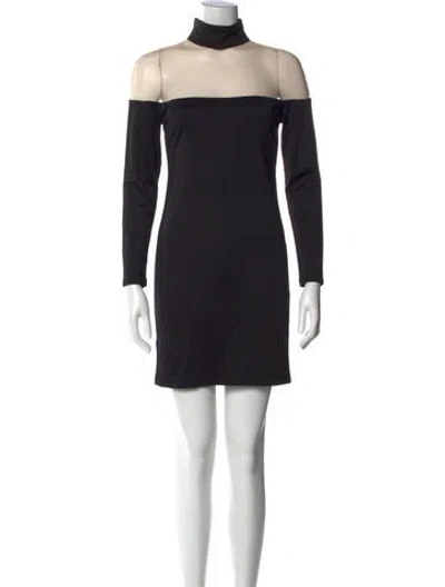 Pre-owned Alice And Olivia Mock Neck Mini Dress W/ Tags In Black