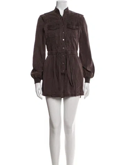 Pre-owned Alice And Olivia Mock Neck Romper In Neutral