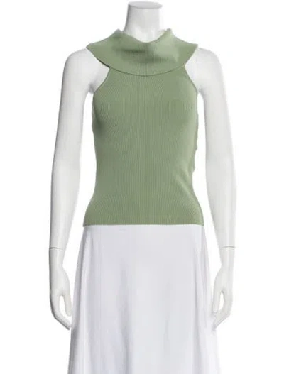 Pre-owned Alice And Olivia Mock Neck Sleeveless Top In Green
