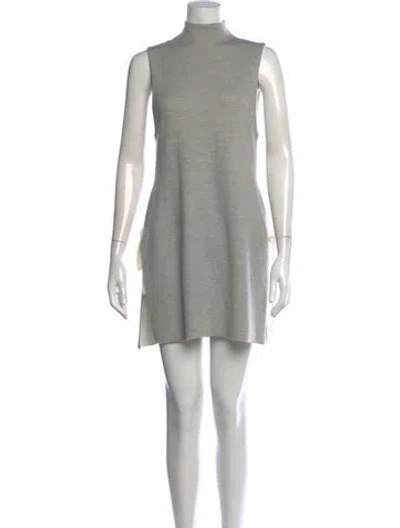 Pre-owned Alice And Olivia Mock Neck Sleeveless Tunic In Grey