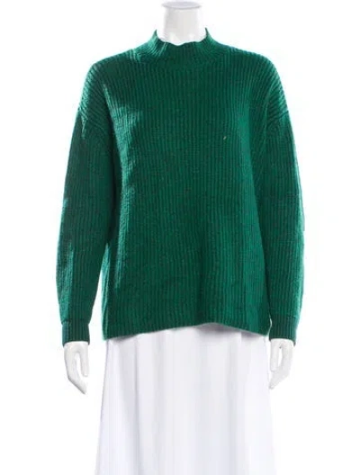 Pre-owned Alice And Olivia Mock Neck Sweater In Green