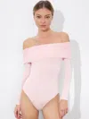 Alice And Olivia Mollie Convertible Bodysuit In Shell Pink