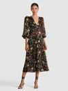 Alice And Olivia Mona Midi Dress In Multi