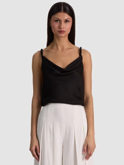 Alice And Olivia Monique Twist Strap Tank In Black