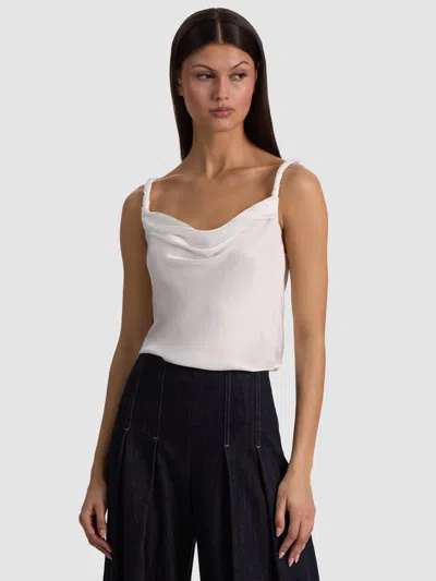 Alice And Olivia Monique Twist Strap Tank In White