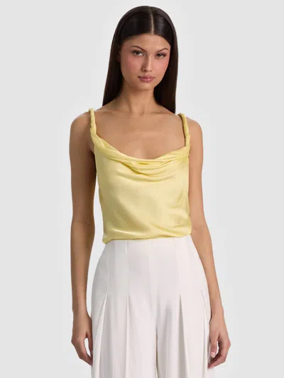 Alice And Olivia Monique Twisted-strap Top In Yellow