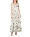 Alice And Olivia Alice + Olivia Monnie Cotton Long Dress In White Floral