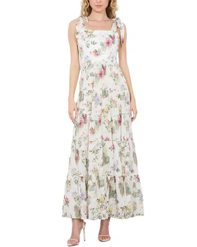 ALICE AND OLIVIA MONNIE TIE STRAP TIERED MAXI DRESS