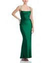 Alice And Olivia Montana Cowl Neck Slip Gown In Deep Emerald