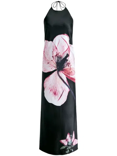 Alice And Olivia Montana Cowl Strap Back Maxi Gown With Scarf In Luna Floral