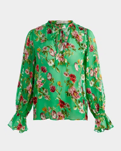 Alice And Olivia Moranne Tie-neck Blouse