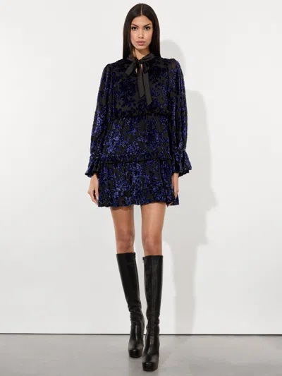 Alice And Olivia Moranne Tunic Dress In Midnight Blue