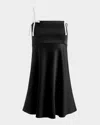 Alice And Olivia Morgan Babydoll Mini Dress With Bow Dtl In Black