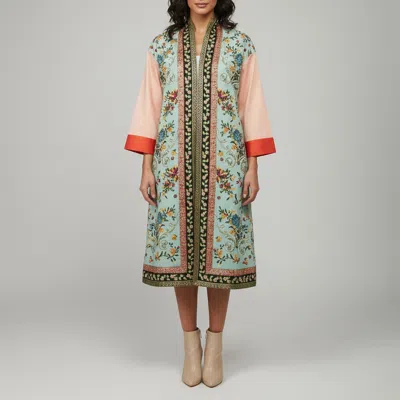 Pre-owned Alice And Olivia Multicolor Cotton Blend Amelia Embroidered Oversized Coat Xs