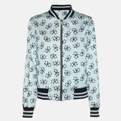 Alice And Olivia Multicolor Printed Nylon Lonnie Reversible Bomber Jacket