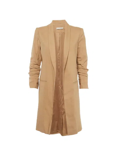 Pre-owned Alice And Olivia Muriel Open-front Coat In Brown