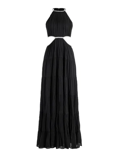Alice And Olivia Myrtice Long Dress In Black