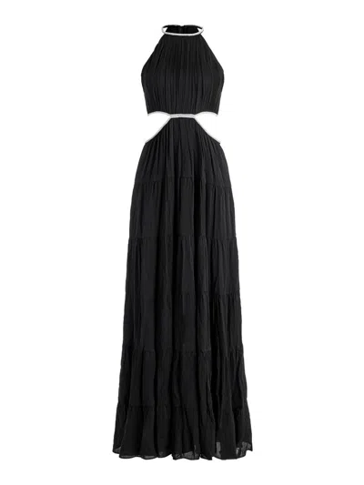 chinese dress ladies alice + olivia Women's Edyth Maxi Tie Belt Dress, Stargazer Black, XS at  Amazon Women's Clothing store main image 1