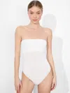 Alice And Olivia Naomi Strapless Bodysuit In Off White