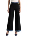 Alice And Olivia Narin Button Front Pants In Brown