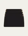 Alice And Olivia Narin Button Mini Skirt In Black