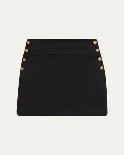 Alice And Olivia Narin Button Mini Skirt In Black