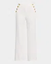 Alice And Olivia Narin High-rise Buttoned Pants In Off White