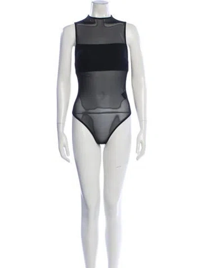 Pre-owned Alice And Olivia Natasha Mesh Bodysuit In Black