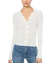 Alice And Olivia Nealie Ribbed Polo Sweater In Neutral