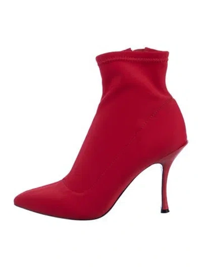 Pre-owned Alice And Olivia Neoprene Sock Boots In Red