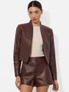 Alice And Olivia New Harvey Leather Jacket In Brown